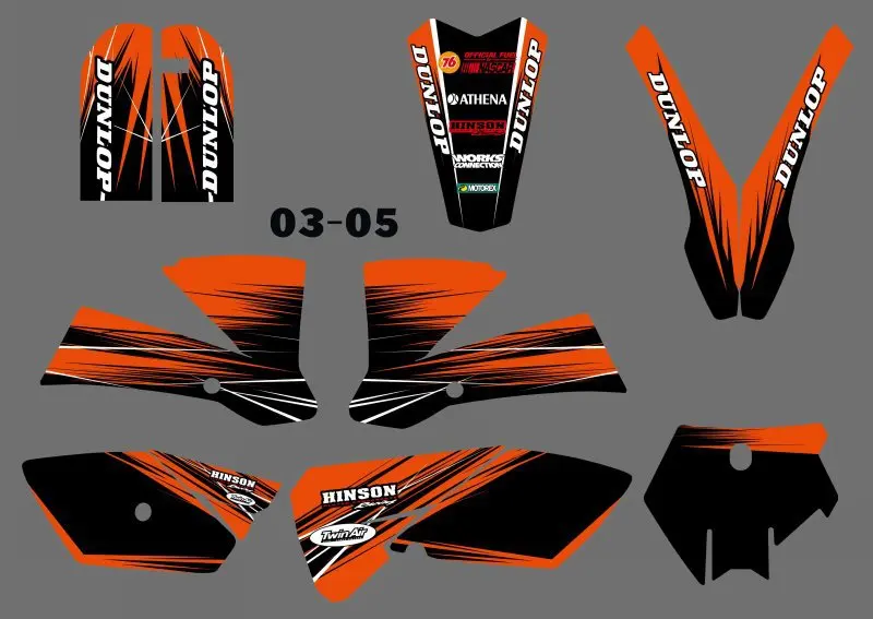 0520 NEW STYLE (Orange &amp Black)TEAM GRAPHICS&ampBACKGROUNDS DECALS STICKERS Kits for KTM SX 85 2003 2004 2005 | Автомобили и