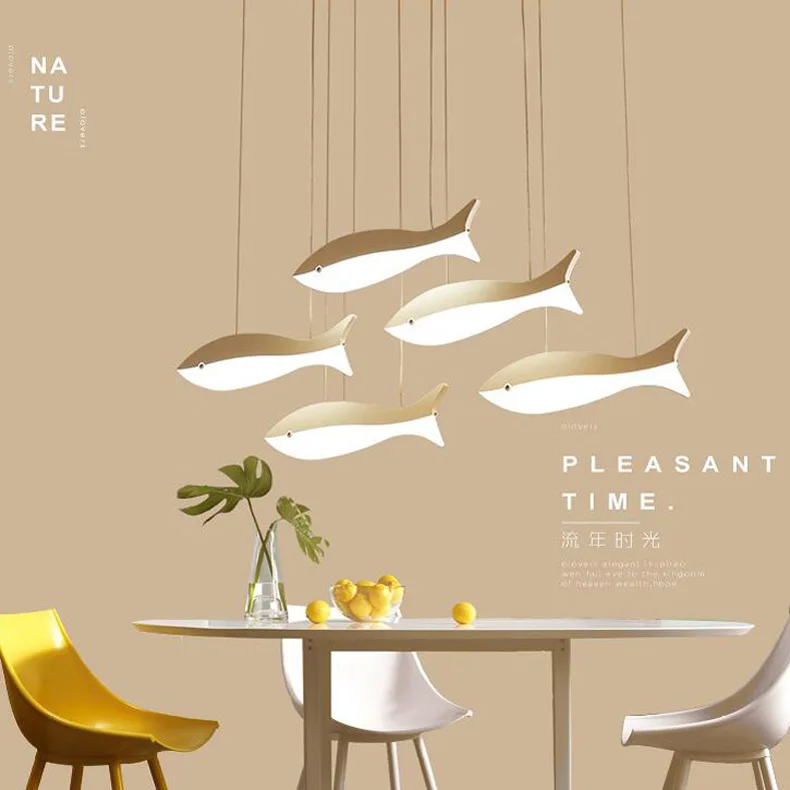 Современная акриловая подвеска в форме рыбы Подвесная лампа Креативный