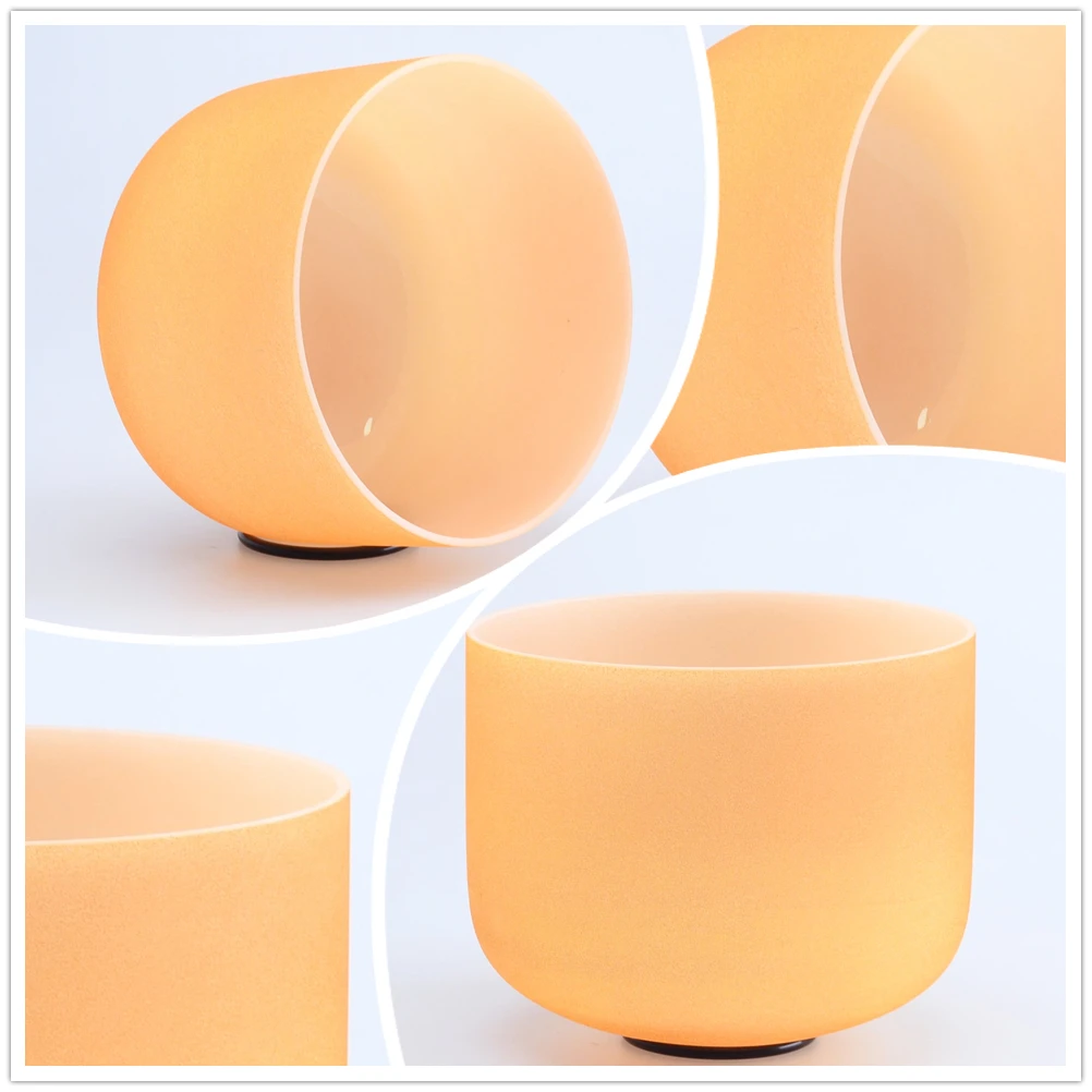 10 дюймовый оранжевый внешний цветной D Note кристалл поющая чаша для сакральной