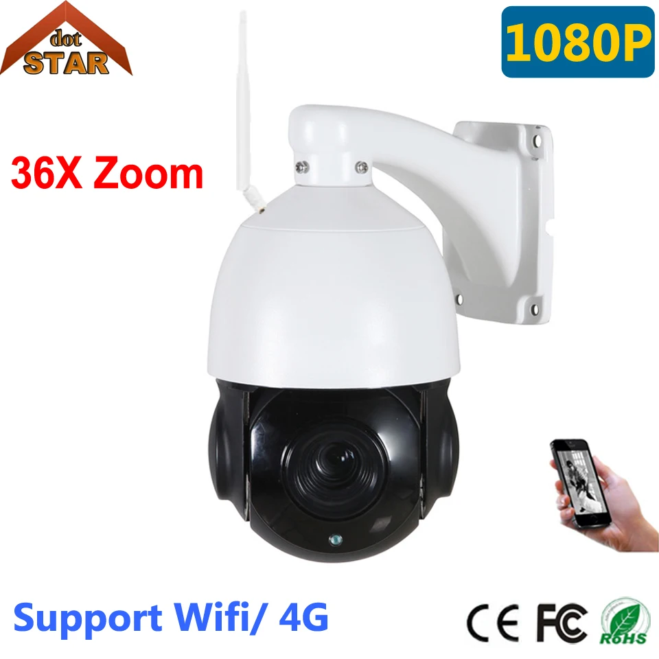 Stardot Wifi мини 1080MP IP PTZ камера сетевая Onvif скоростная купольная 36X зум 100 м ИК Ночное