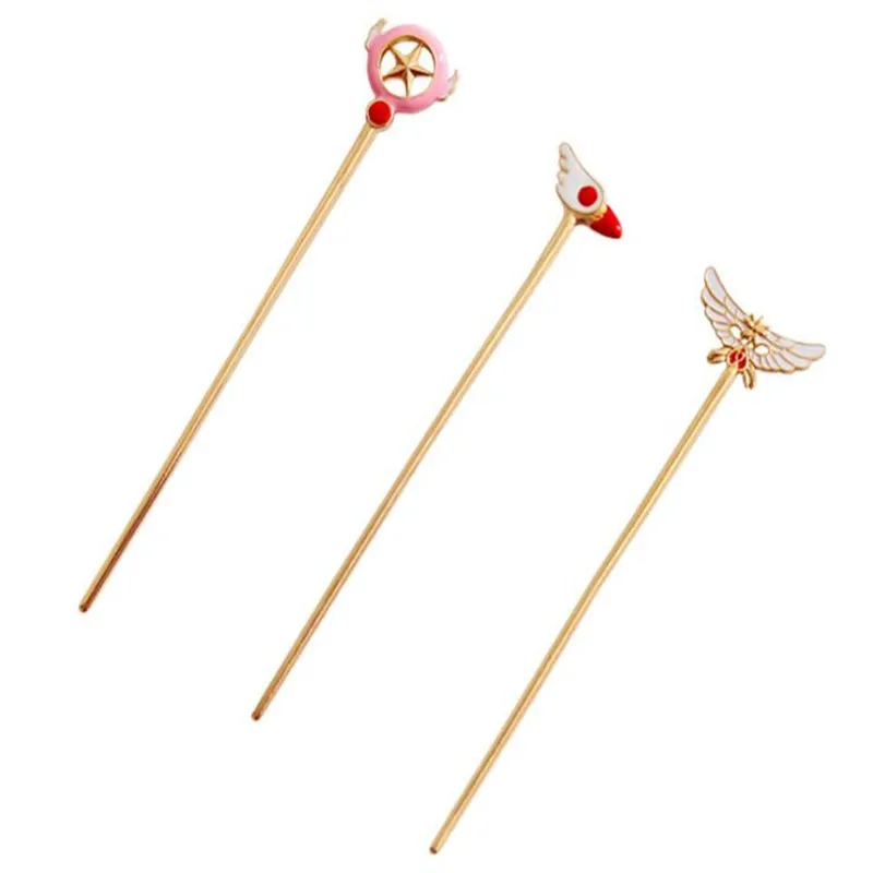 Sailor moon card captor cardcaptor sakura заколка для волос аксессуары Аниме звезда птицы крылья металлические шпильки заколка для волос A767