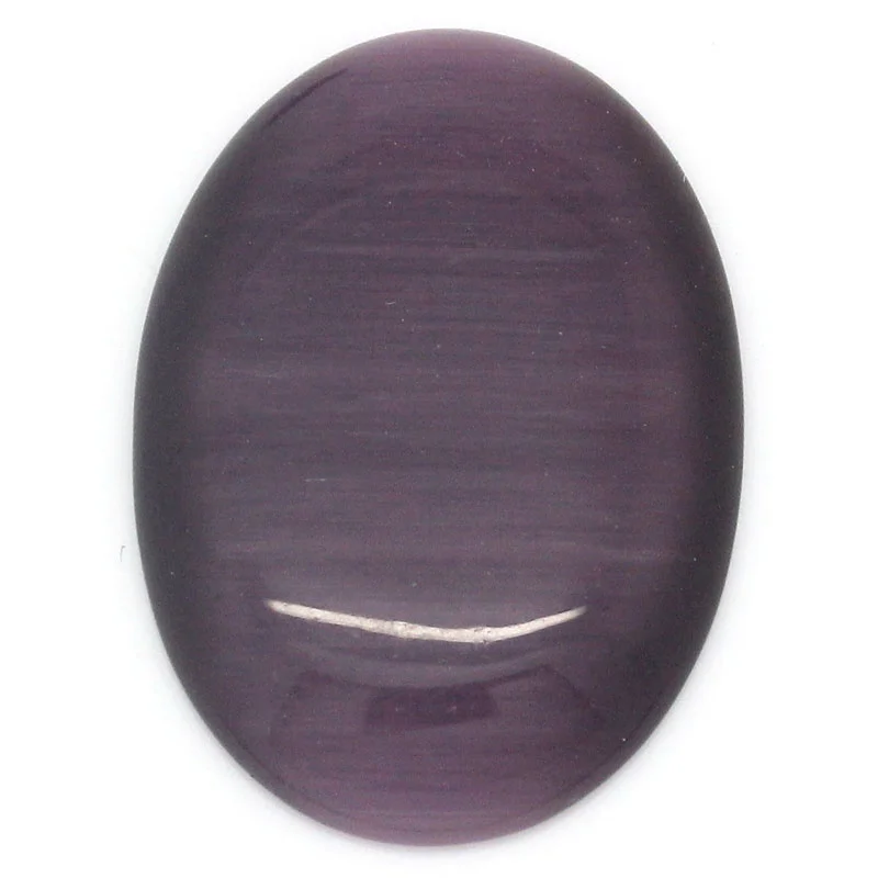 

8SEASONS Created Glass Created Cat's Eye Cabochon Oval Purple 25x18mm,10PCs (B27416)