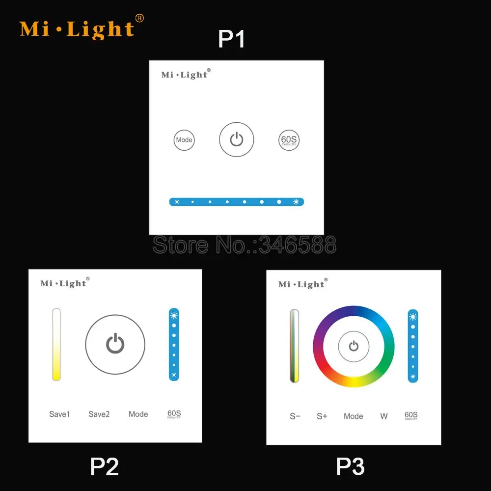 Milight P1 P2 P3 умная сенсорная панель управления 12 в 24 В 5A/CH цветовая температура CCT/Dimming/RGB RGBW RGB+ CCT Светодиодная лента управления