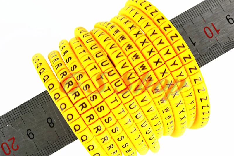 500 шт./лот EC 0 1 2 3 1.5mm2 Q Z qrstuvwxyz английские буквы гибких печатных рукав ярлыка трубки