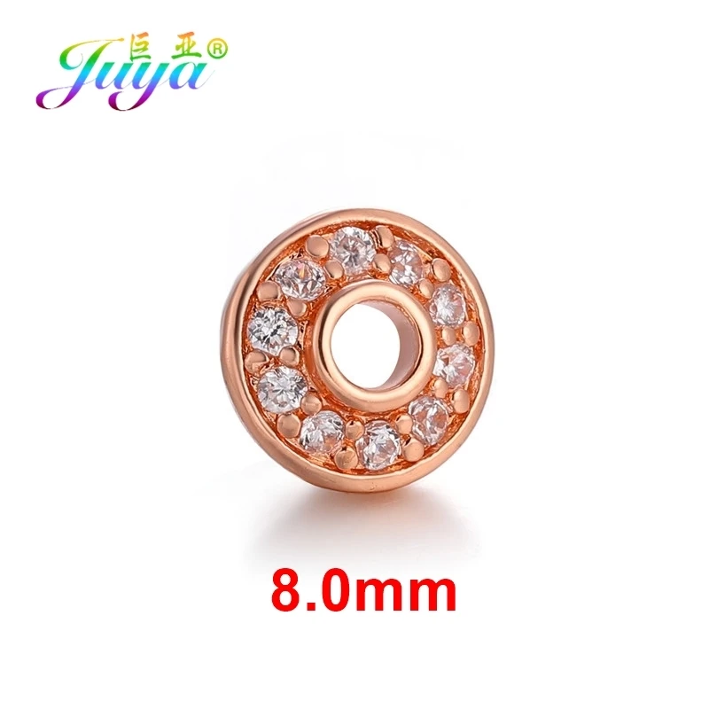 Rose Gold 8.0mm Juya DIY Ювелирные изделия с кистями компоненты 8 10 12 мм украшение круглый цветок разделитель бусины шапки Аксессуары для ювелирных изделий - Цвет: Rose Gold 8.0mm