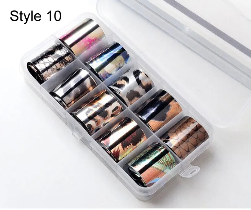 Style10 AddFavor Очаровательная наклейка из фольги для ногтей, цветная, звездная, переводная бумага, фольга, наклейки, сделай сам, дизайн, маникюр, украшение для ногтей - Цвет: Style10
