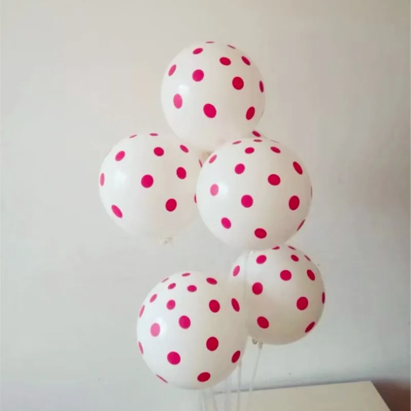 

Red dot latex balloons 50pcs/lot12 inch 2.8g helium ballon decor kids birthday party balloon wedding air ball holiday supplies