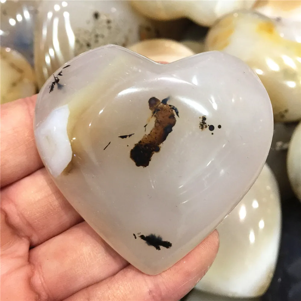 1 шт. натуральный агат сердце кристалл Love Stone Madagascar Ocean водный Агат Камень