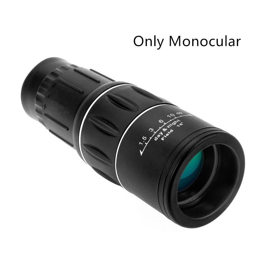 Monocular 16X52 16X52 Upgrade Night Vision Monocular Outdoor Camping HD Eyepiece Handheld Telescope for Smartphone Objective Lens - Color: Monocular 16X52