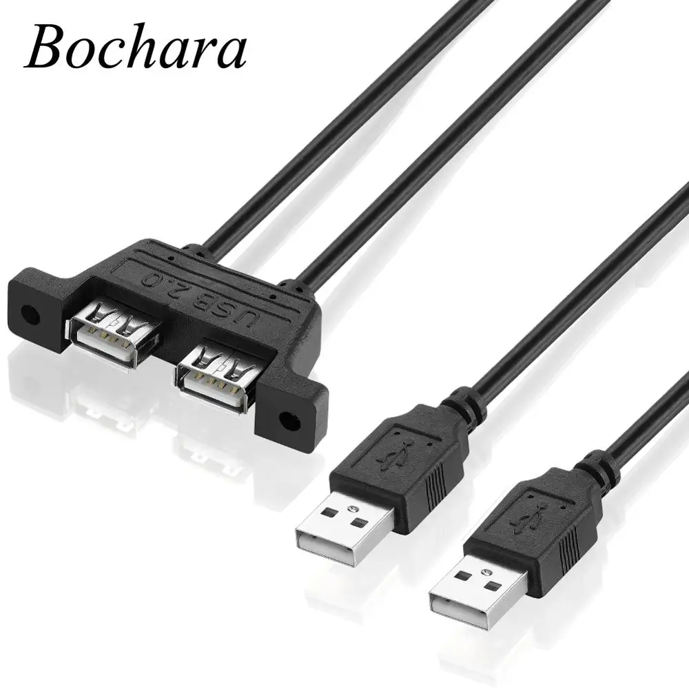 Кабель удлинитель Bochara с двумя USB 2 0 папа на два мама 30 см 50 см|usb 2.0 extension cable|usb male to