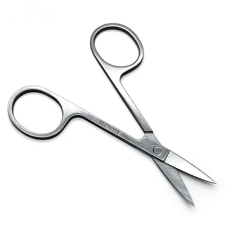Stainless Steel Nose Hair remove Makeup Eyebrow Scissor Straight Angle Trimmer Curved Cuticle Beauty Tools | Красота и здоровье