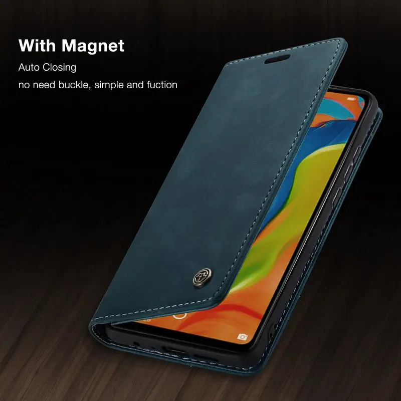 Кожаный чехол для huawei P30 Lite Pro, чехол с магнитной застежкой, Роскошный Матовый кошелек, сумка для телефона huawei P 30 p30lite p30pro Coque - Цвет: Blue