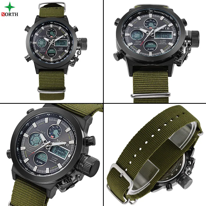 Северные армейские электронные часы мужские спортивные водонепроницаемые