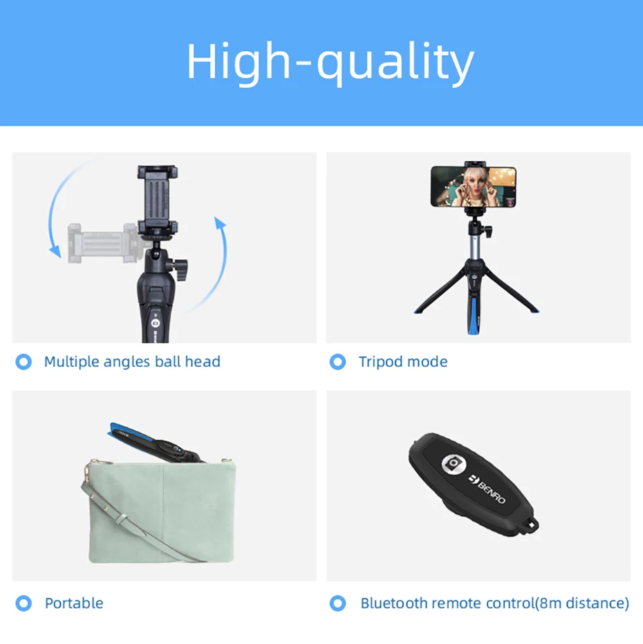 Benro MK-10 II Bluetooth смартфон селфи палка штатив портативный Vlog Live штатив селфи для Android iPhone DSLR Экшн камера