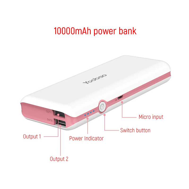 Yoobao милый внешний аккумулятор 10000 мА/ч ультра тонкий лучший для Iphone 7 6 5 4 SE Xiaomi Mi|bank