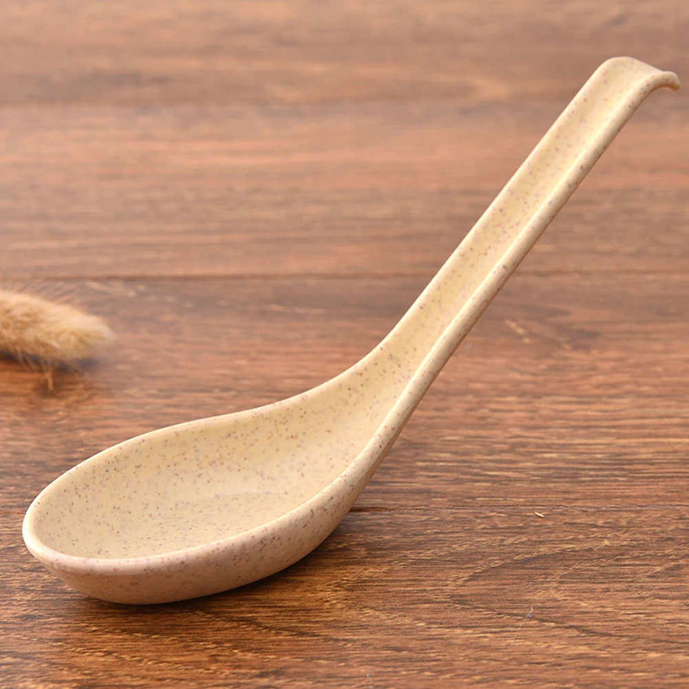 Beige Пшеничная соломенная суп складной кухонный гаджет многофункциональные столовые приборы Кемпинг бар прочная пластиковая ложка инструмент для приготовления пищи - Цвет: Beige