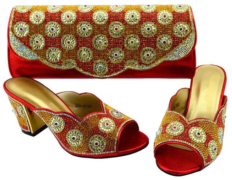 Лидер продаж итальянский комплект из туфель и сумочки Новинка сверкающих