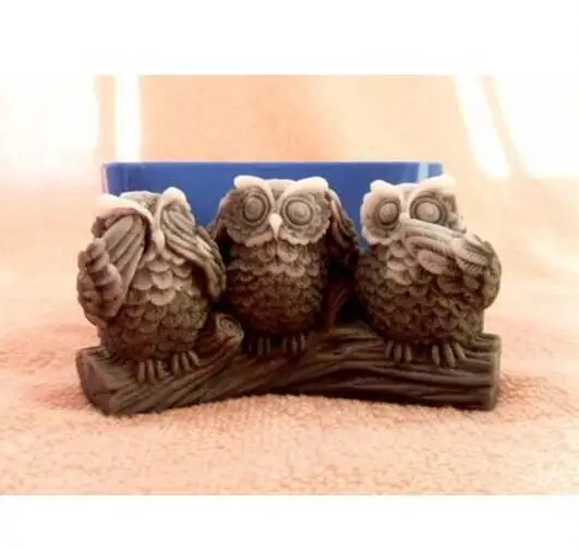 

3D Owl Silicone molds owl soap mold owls silicone soap molds owls silica gel die bird Aroma stone moulds bird candle mould