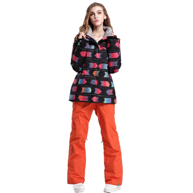 GSOU зимняя женская лыжная куртка теплая для девочек водонепроницаемая Теплая