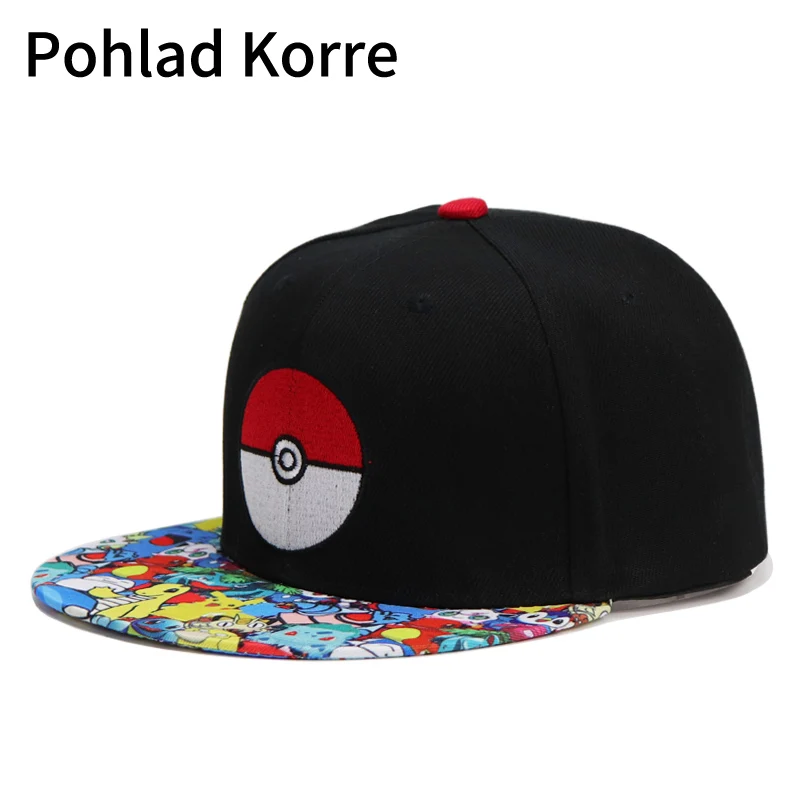Кепка для косплея Pokemon Go в стиле хип-хоп мужская и женская аниме-шляпа плоская