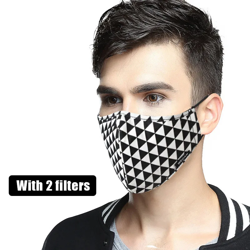 Men-Black triangle ZWZCYZ противопылевая маска для рта, хлопковая маска для лица, одноразовая многоразовая маска для рта, дышащая теплая Ветрозащитная маска - Цвет: Men-Black triangle