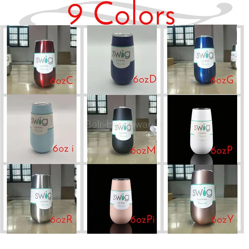 Stemless Swig винные чашки 6 унций стакан чашка из нержавеющей стали для шампанского термос Termo Vaso a o Inox