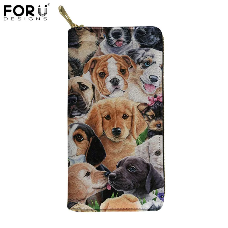 FORUDESIGNS/дизайнерские кошельки для собак/лошадей/кошек, Брендовые женские длинные кожаные кошельки, Модный женский водонепроницаемый держатель для карт, клатч - Цвет: HM1058Z21