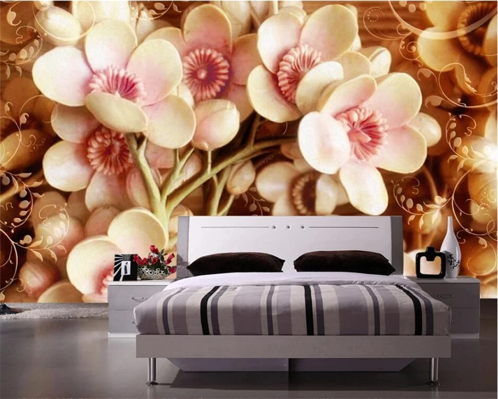 

Beibehang papel де parede 3D тиснением Сумочка Мода цветочный фон со старой стеной на заказ гостиная, спальня украшения росписи обоев