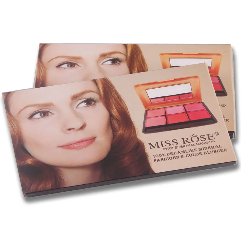 Miss Rose Румяна Палитра 6 цветов пудра Бронзовый Персик Румяна для лица Румяна для щек хайлайтер косметика для профессионального макияжа