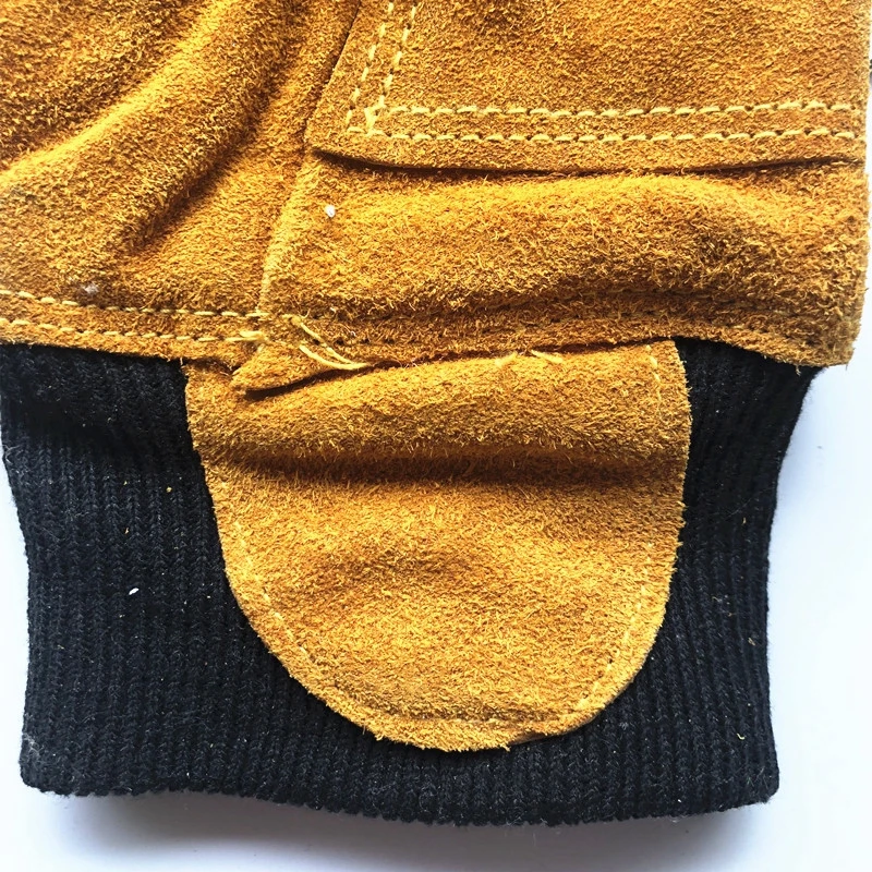 Защитные перчатки от порезов 1 пара сварочные из воловьей кожи