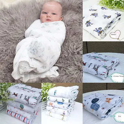 Детские Муслина Пеленки Одеяло Новорожденного 100% Хлопок Пеленание Полотенце |