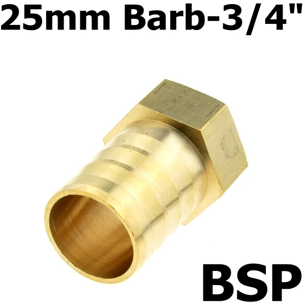 25mm Barb-06 Латунный 12 мм 14 мм 8 мм 10 мм 19 мм 25 мм штуцер шланга 3/" PT BSP гнездовой резьбовой соединитель Соединительная медная трубопроводная муфта адаптер - Цвет: 25mm Barb-06