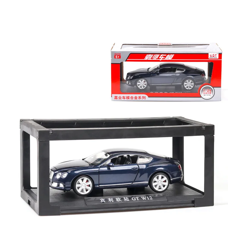 blue with box 1/24 моделирование GT W12 литые игрушечные машинки из сплава Тяговая тяга на заднее колесо детские Машинки Игрушки для коллекции - Цвет: blue with box