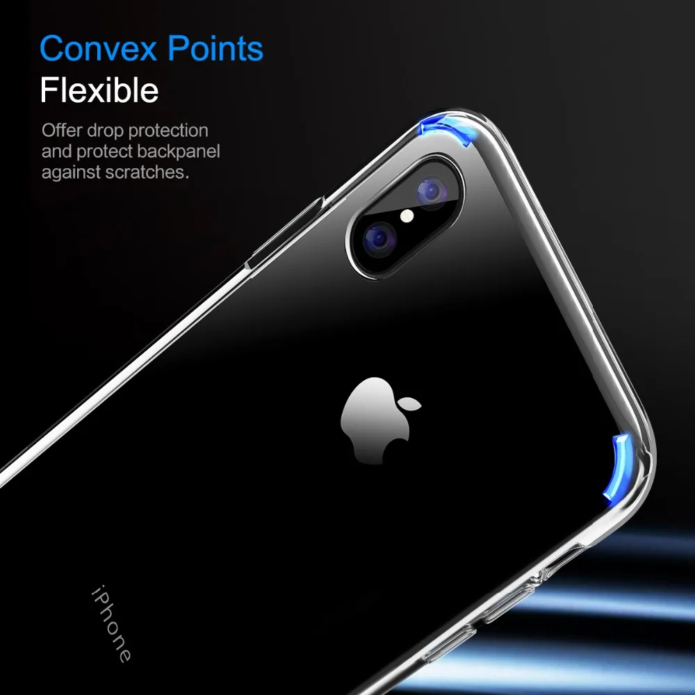 Для iPhone x чехол, Rock кристально чистый защитный тонкий ПК противоударный чехол для iPhone x 5,8 дюймов