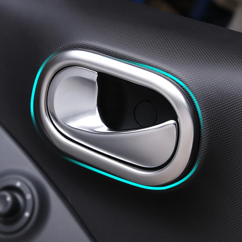 

Car interior door handle decoration sticker stainless steel Modification accessories for smart 453 forfour fortwo car styling