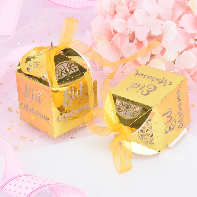 10 шт./лот Золотой Серебряный счастливый ИД Мубарак Конфеты Подарочная коробка