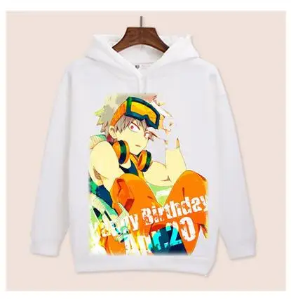 Высокая-Q мужская аниме потому My hero Академия с капюшоном Толстовка Bakugou Katsuki Boku без hero Академия с капюшоном пуловер с капюшоном - Цвет: 4