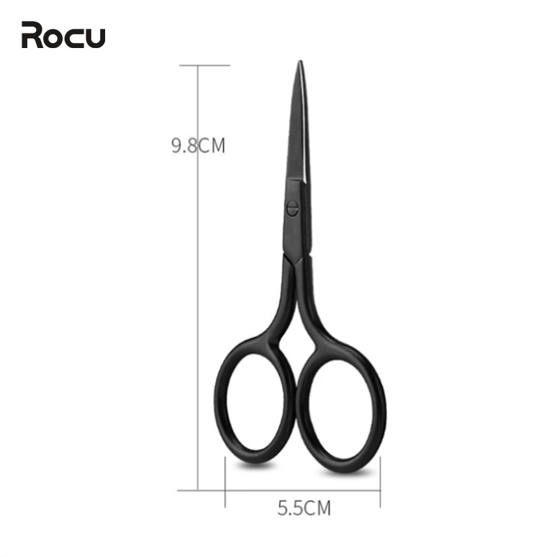 Rocu 1 шт., маленькие ножницы для макияжа, высококачественные ножницы для бровей, ресниц, носа, волос, инструменты для удаления волос из нержавеющей стали, острые головки