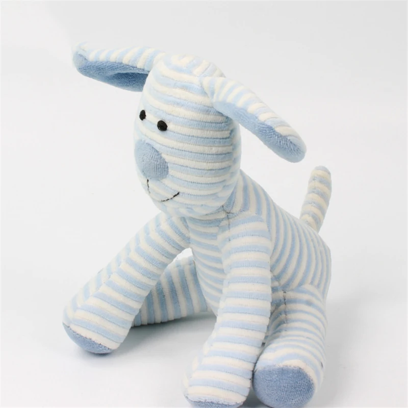 RECUBIE BCute Blue Striped Dog Doll Plush Toy Safety Material for Baby Comfortable Soft Children Comfort Girl Birthday Gift | Игрушки и