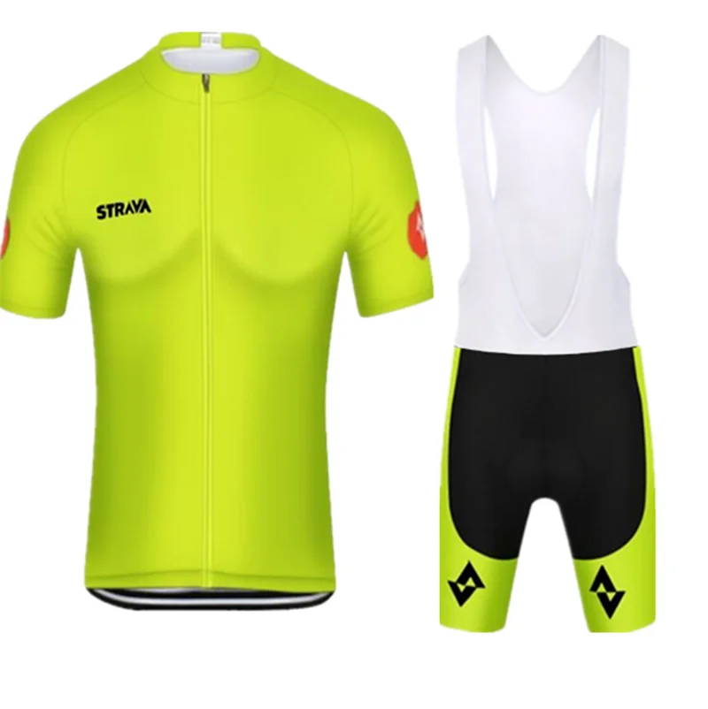 2 STRAVA быстросохнущая велосипедная одежда с коротким рукавом дышащая одежда для езды на велосипеде Ropa Ciclismo велосипедный Джерси флуоресцентный желтый - Цвет: 2