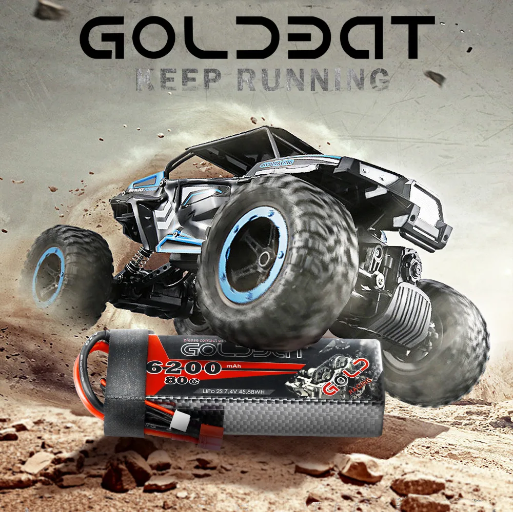 2 единицы GOLDBAT RC литий-полимерный аккумулятор 80C Дрон S Lipo батарея 7 4 в 6200 мАч пакет