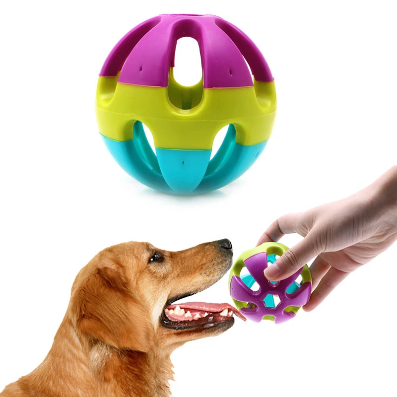 Pet Dog Puppy Jingle Bell Ring пластиковый шар круглый рулон для игры жевательная игрушка