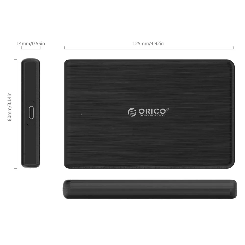Чехол ORICO для жесткого диска 2,5 SATA для USB 3,0, корпус для жесткого диска SSD, коробка для жесткого диска type C 3,1, чехол с поддержкой UASP для Windows/Max/Linux