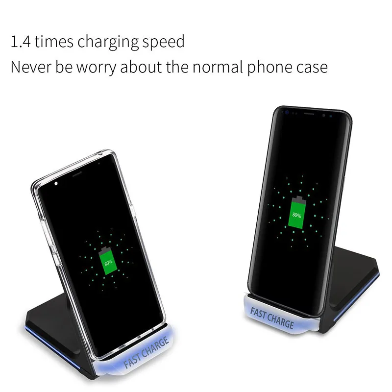 10 Вт Qi Быстрое беспроводное зарядное устройство для Samsung Galaxy S10 S8 S9 Plus Note 9 iPhone 11 X XS