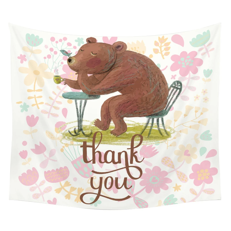 Милый мультфильм кролики серии шаблон кролик цветочный Гобелен пляжное