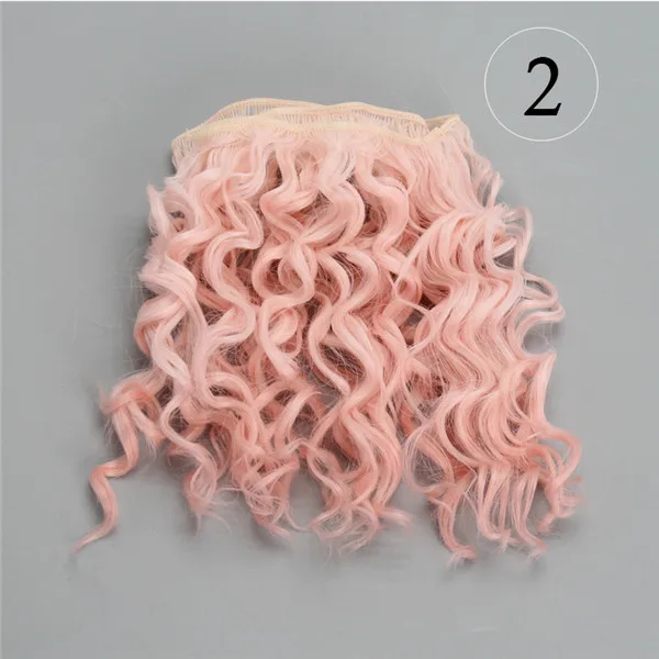 Color 02 15 см кукольные волосы для 1/3 1/4 1/6 BJD diy кукла натуральные волнистые кукольные парики деревья молочный Шелковый парик термостойкие высокотемпературные кукольные волосы - Цвет: Color 02