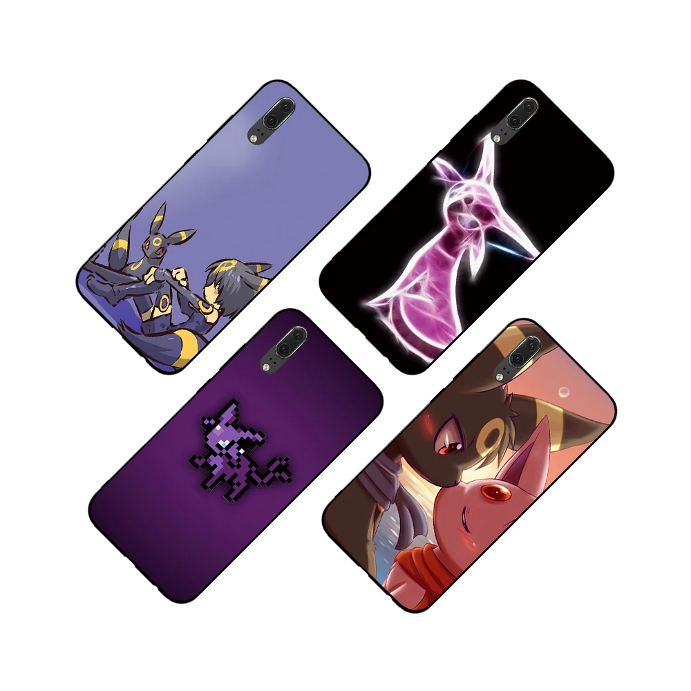Розовый мягкий чехол love Umbreon и Espeon для Huawei Y6 Y7 Y9 Prime 2017 2018 2019 Nova 2i 3 4 3i Lite Mate 10 20 Pro |