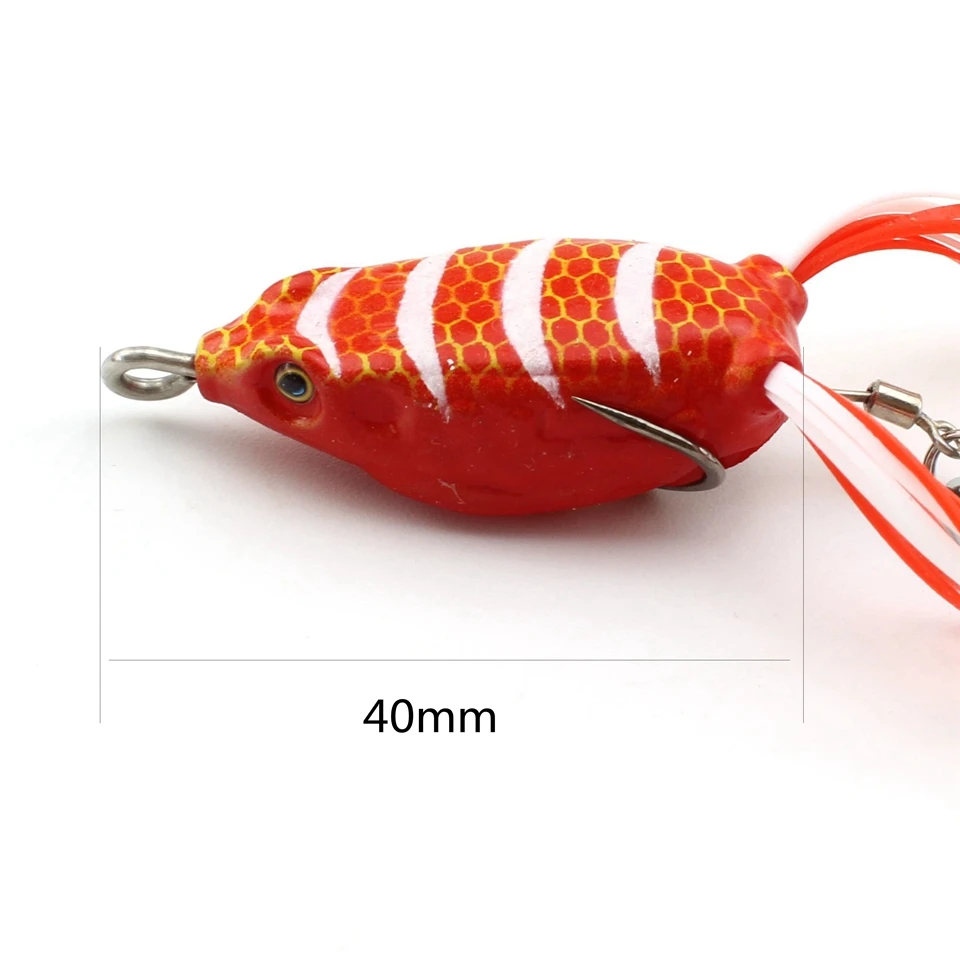 1 шт. мягкие приманки Little frog 40 мм 4 г Topwater искусственные щуки 2 тройные Крючки