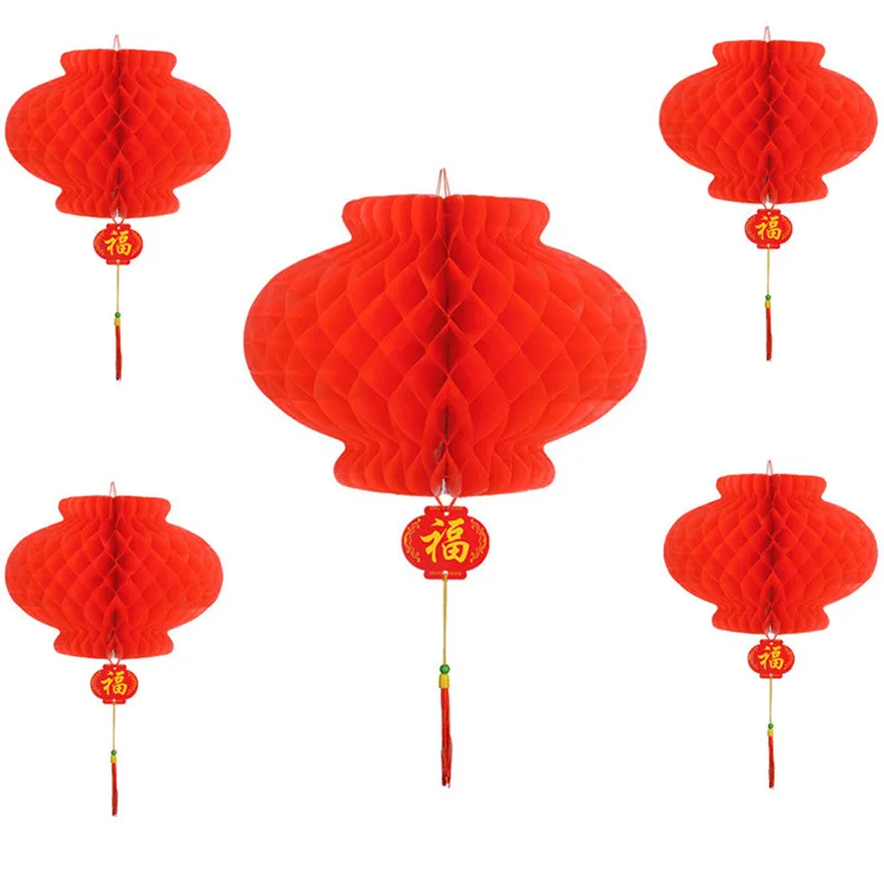 

6pcs Paper Chinese Style New Year Lanterns Christmas Decorations for home New Year 2021 Decor Xmas Ornaments Lanterns