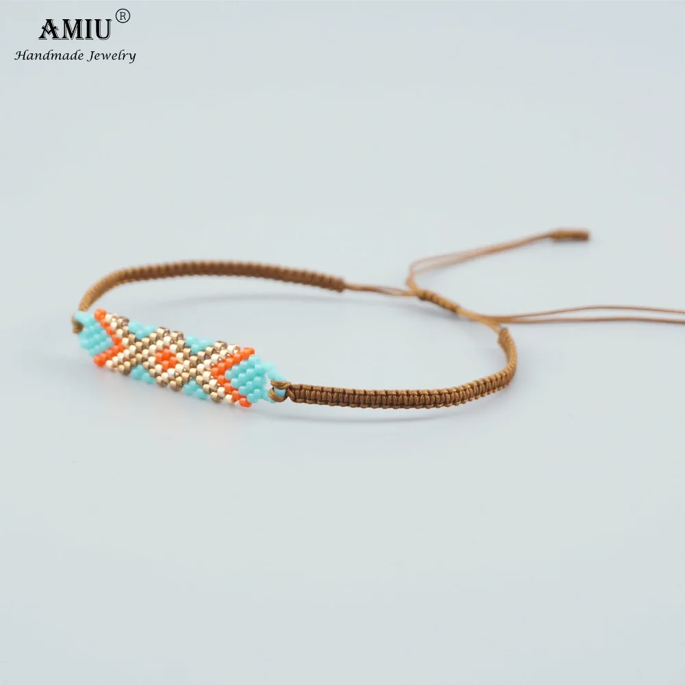 AMIU ручная работа MIYUKI браслеты из бисера популярные Геометрические Boho ручная работа очаровательные Delica браслеты из бисера и браслеты для женщин и мужчин